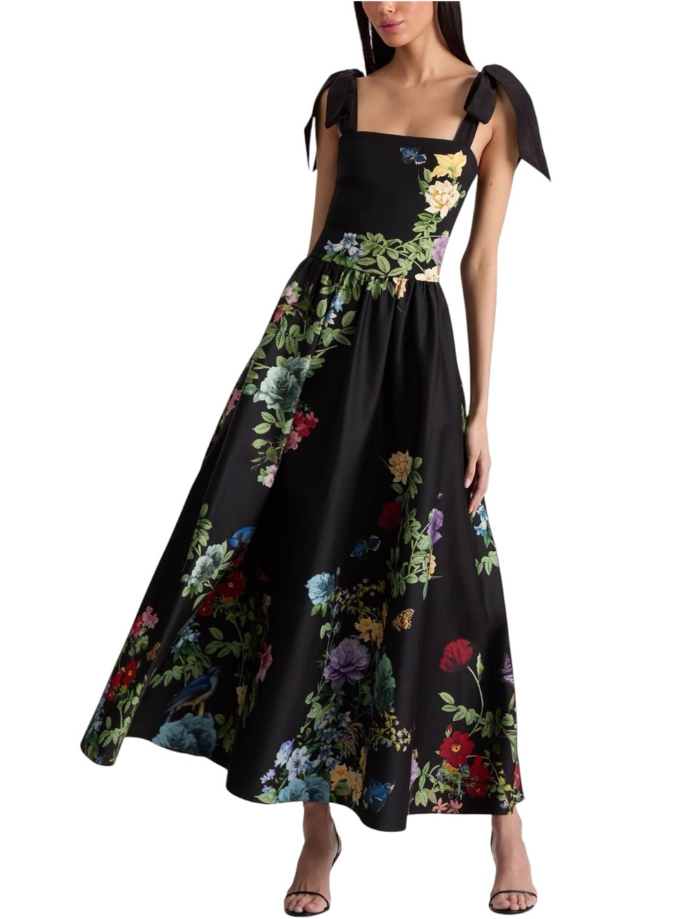 NWT Alice + Olivia Oriana Drop Waist Venus Floral Dress Size 2 - Picture 4 of 12